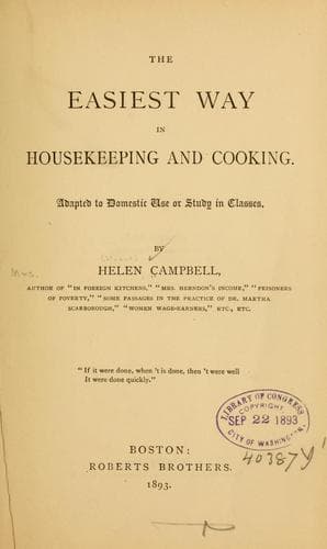 Cover of The easiest way in housekeeping and cooking