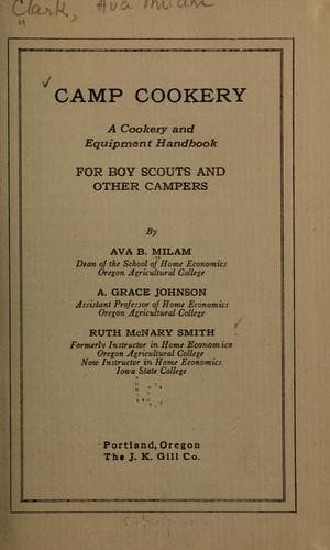 Cover of Camp cookery (Milam, for Boy Scouts)
