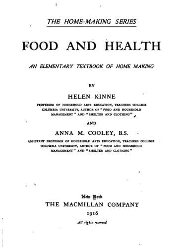 Cover of Food and health