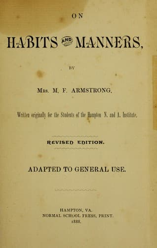 Cover of On habits and manners