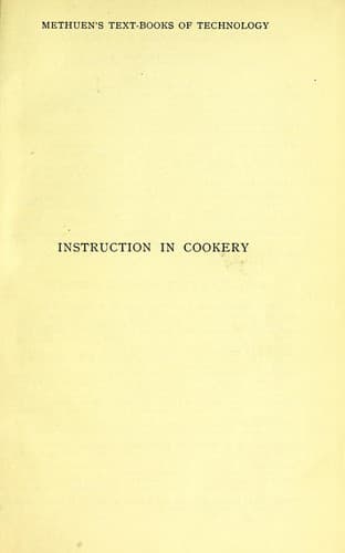 Cover of Instruction in cookery (Methuen's text-books, Thompson)
