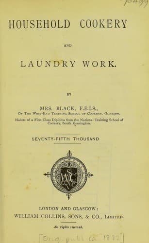 Cover of Household cookery and laundry work