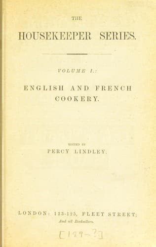 Cover of English and French cookery