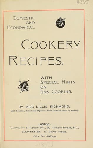 Cover of Domestic and economical cookery recipes