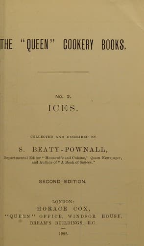 Cover of The "Queen" cookery books: Ices