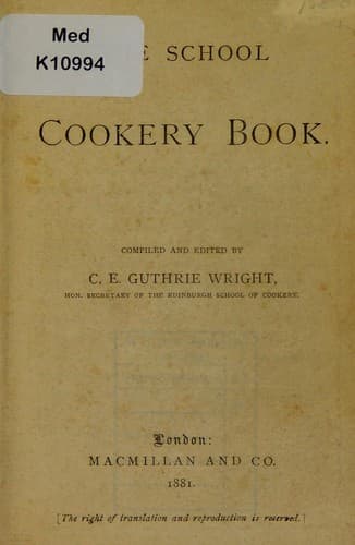 Cover of The school cookery book