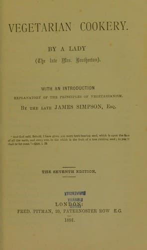 Cover of Vegetarian cookery