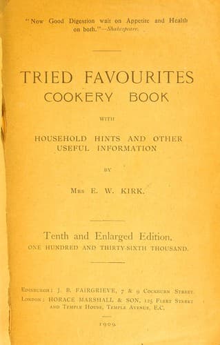 Cover of Tried favourites cookery book