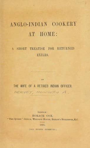 Cover of Anglo-Indian cookery at home