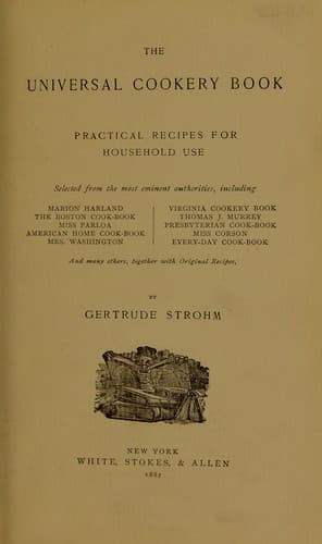 Cover of The universal cookery book