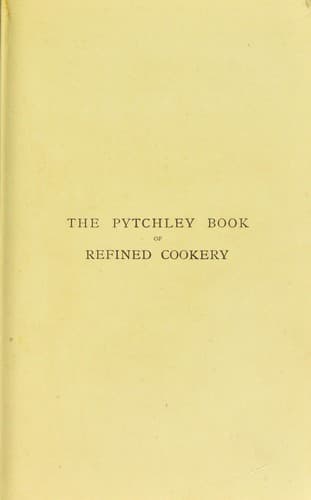 Cover of The Pytchley book of refined cookery and bills of fare