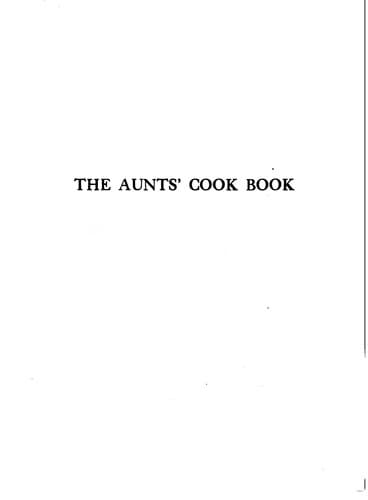 Cover of The Aunts' Cook Book