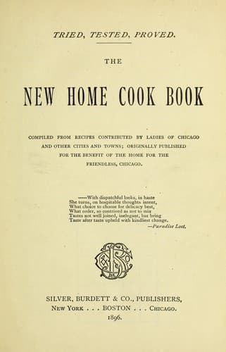 Cover of The new home cook book