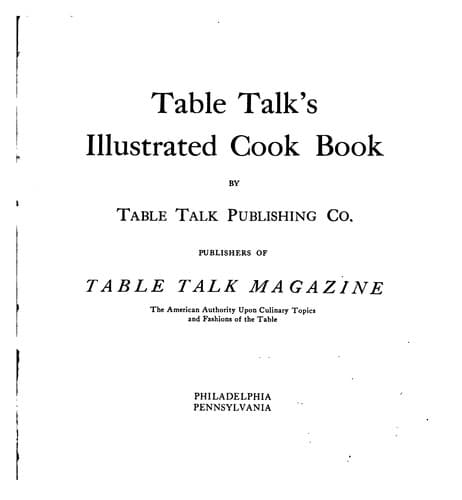 Cover of Table Talk's illustrated cook book