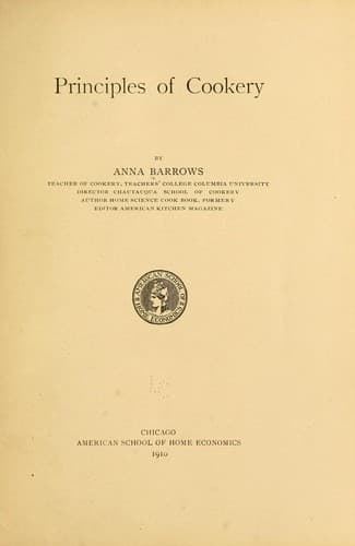 Cover of Principles of cookery
