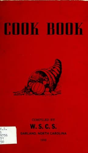 Cover of Cook book (Methodist church, Garland NC, 1950)
