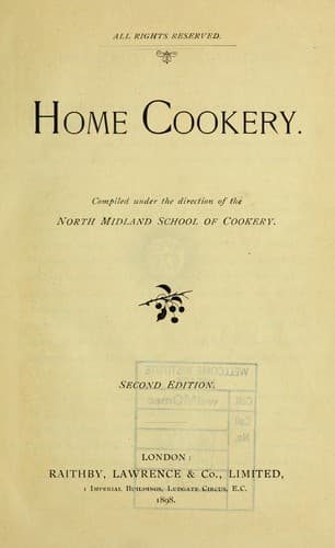 Cover of Home cookery