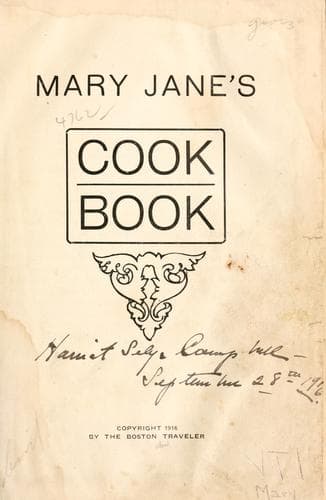 Cover of Mary Jane's cook book