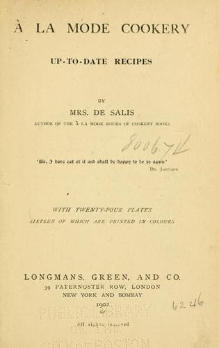 Cover of À la mode cookery